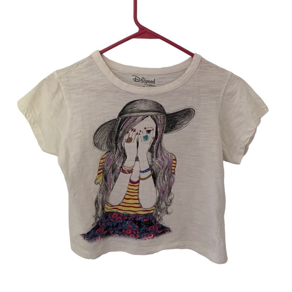 Disney D-Signed Glitter Girl Sketch Embellished Tee Size Medium (10/12)